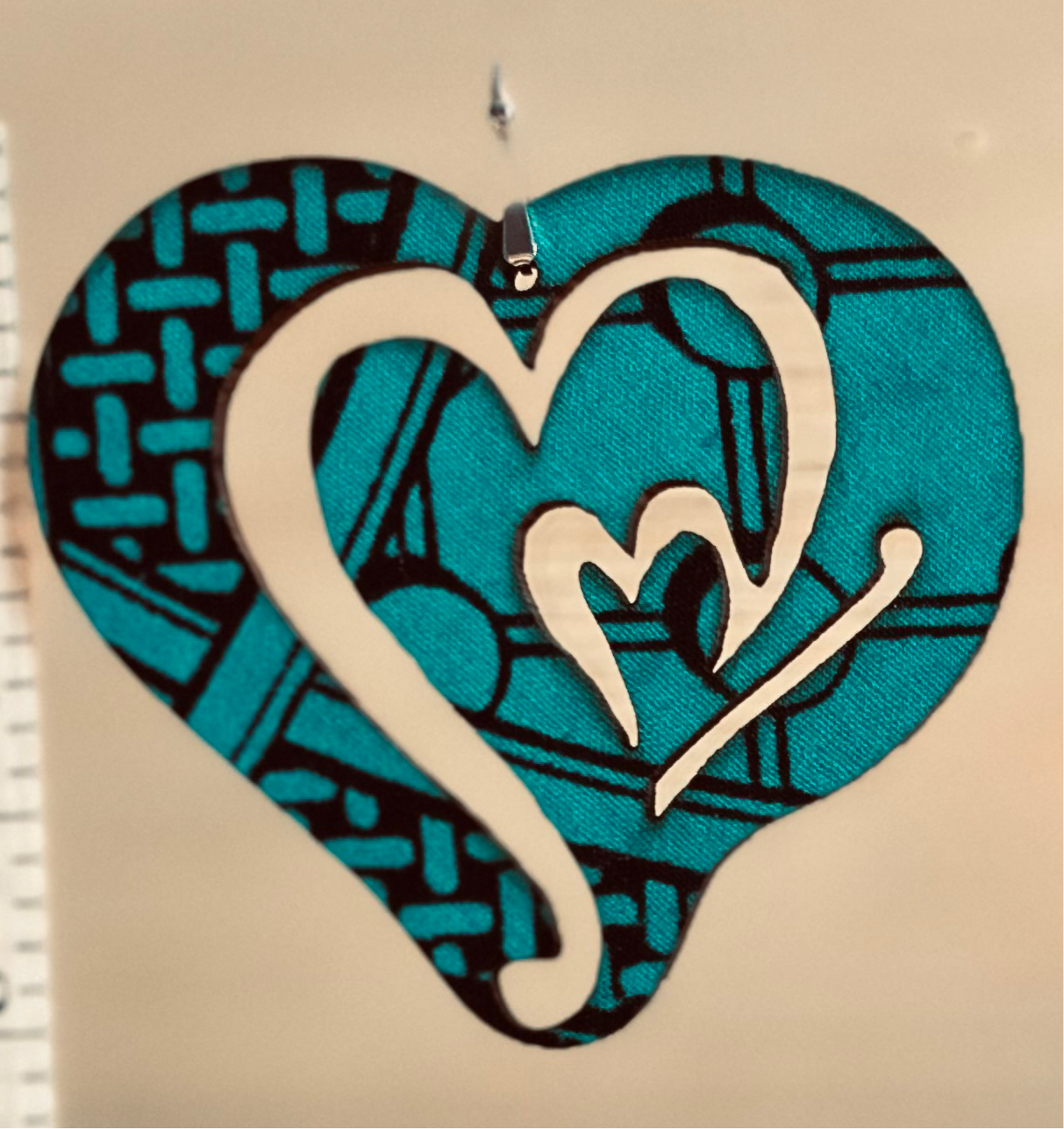 COLOR-231 Large Size Lightweight Wooden Heart Design Earrings Hypoallergenic Statement Piece (Approximately 80mm)