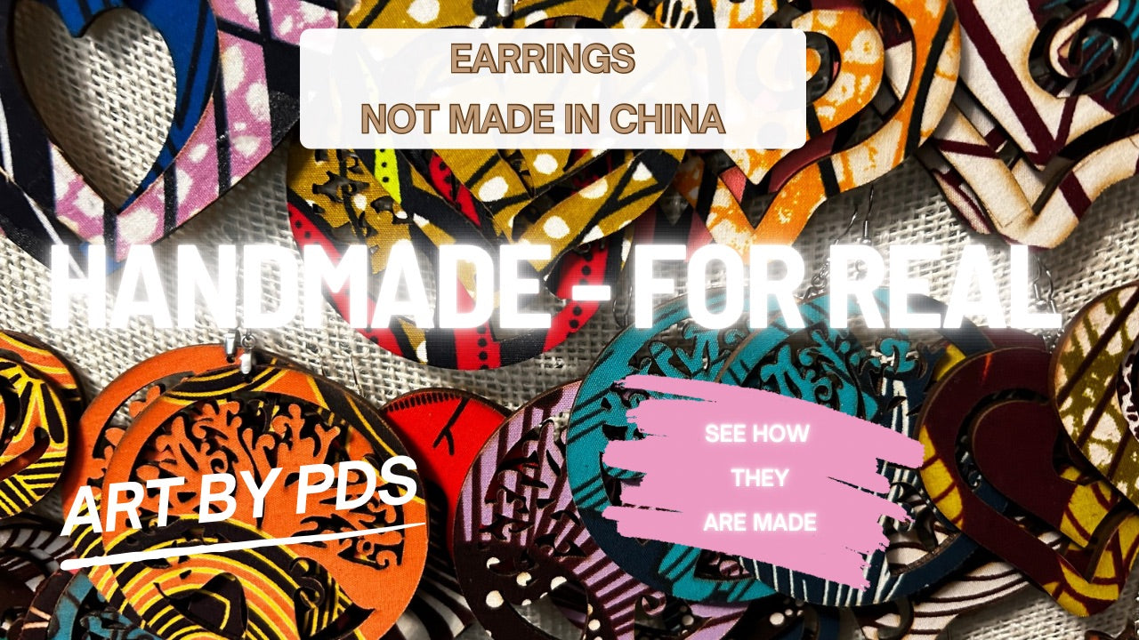 Load video: See how ArtByPDS makes earrings. These are not made in China, nor are they mass produced. You get authentic high quality items - made with intentional love.
